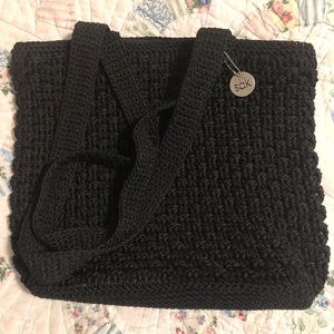 Ladies SAK Black macrame style purse